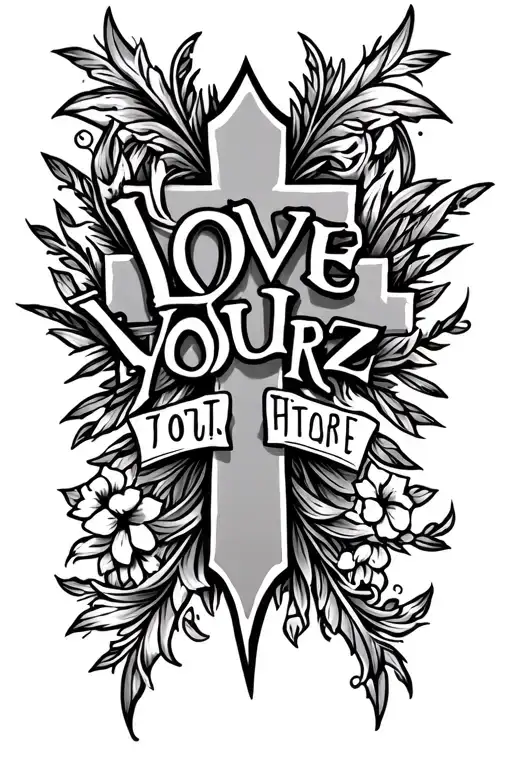 The Words Love Yourz Written As A Cross