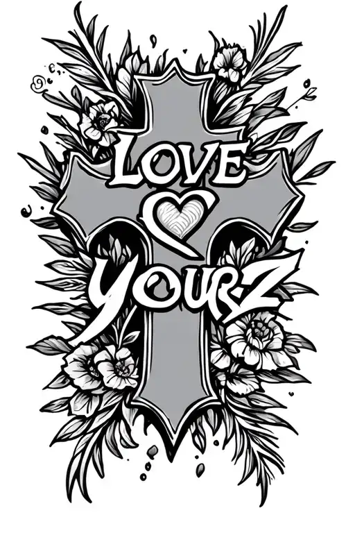 The Words Love Yourz Written As A Cross