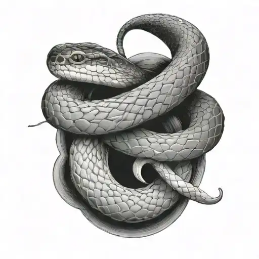 Womans Hand's Snake Arround