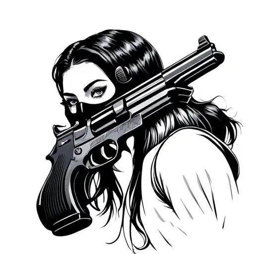 Female Ski Mask Gun