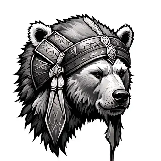 Bear Headdress On A Viking