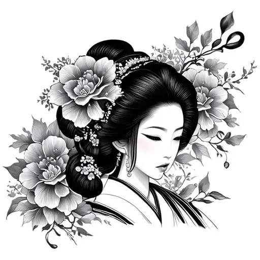 Geisha Detailed Blackwork