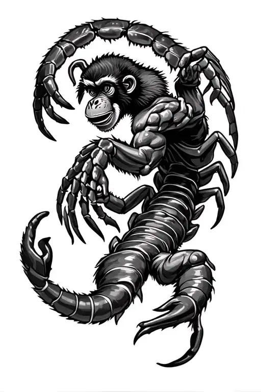 Scorpion And Monkey Fighting Each Other