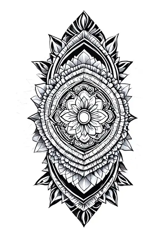 Geometric Mandela Full Sleeve Tattoo Design