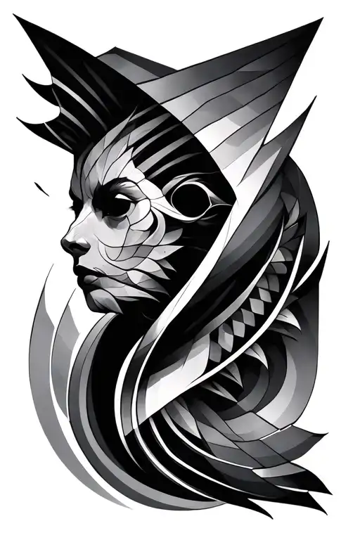 Geometric Full Sleeve Tattoo Design