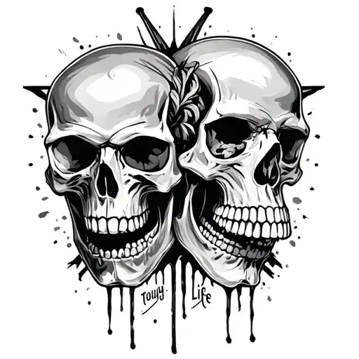 Tough Life Intertwined With Skulls