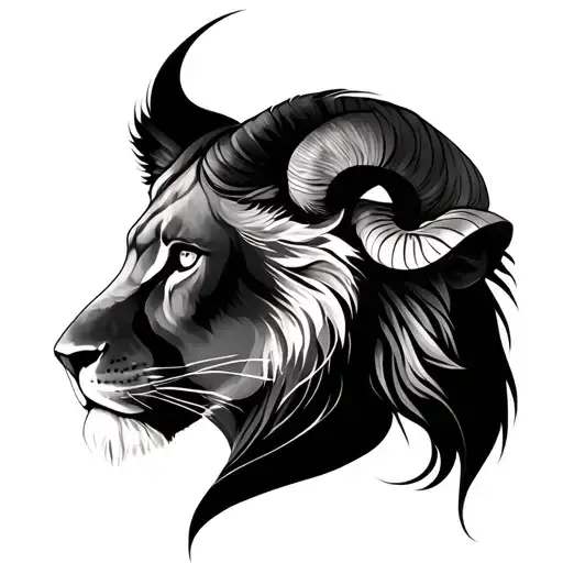 Leo And Aries Half Face