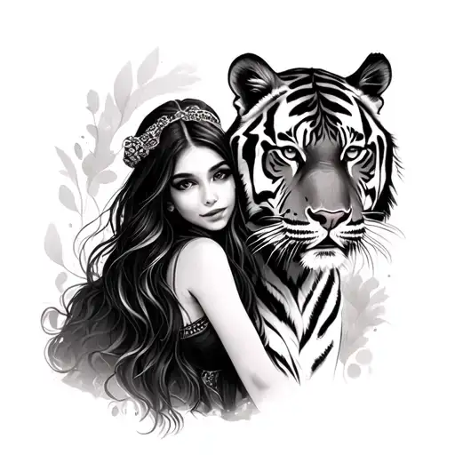 Girl And Tiger