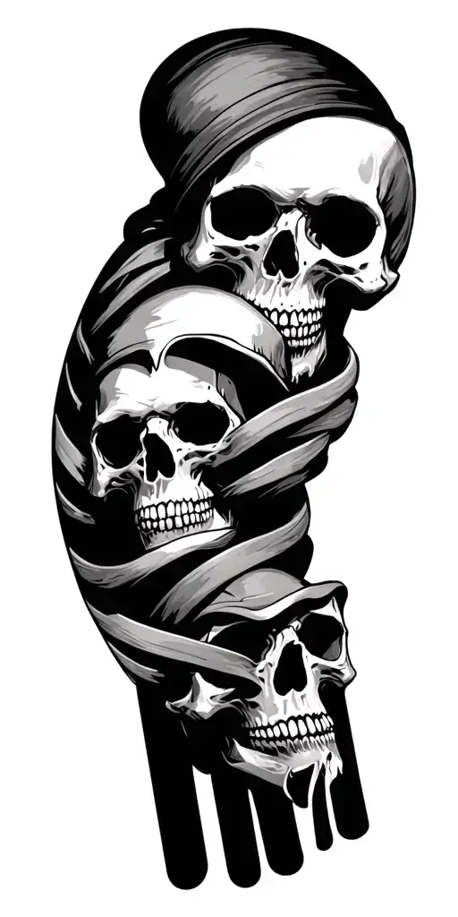 Tough Life Intertwined With Skulls