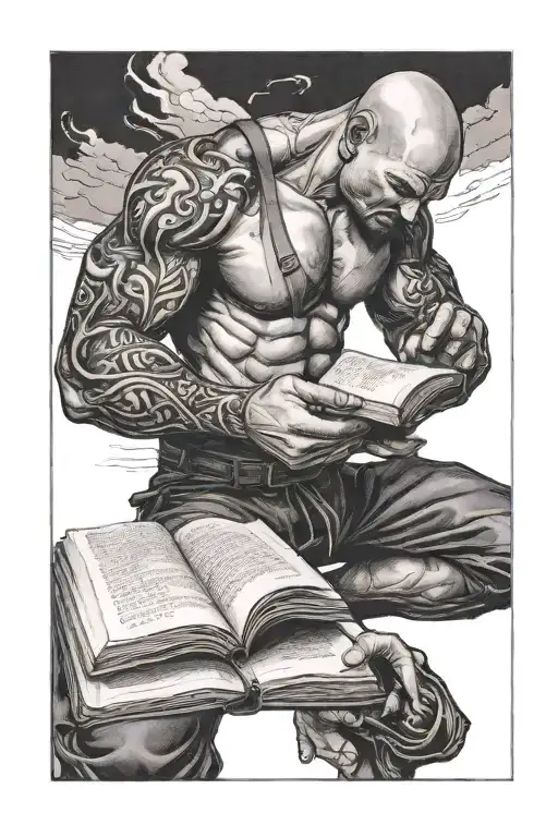 Man Wearing Mma Araps Holdin A Book & Writing On It With Ink Pen