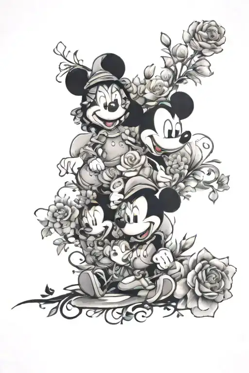 Hidden Disney Characters Surrounded By Florals