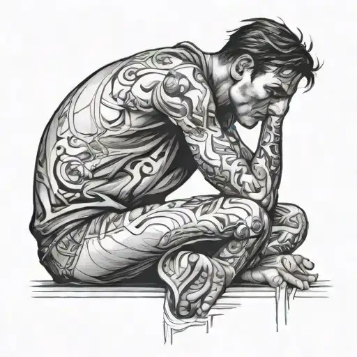Sad Man Sitting