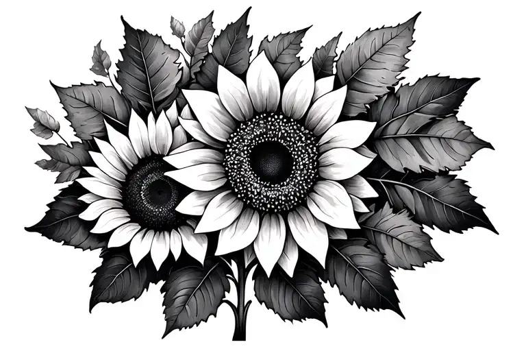 Sunflowers Ginko And Oak Leaf Colarbone