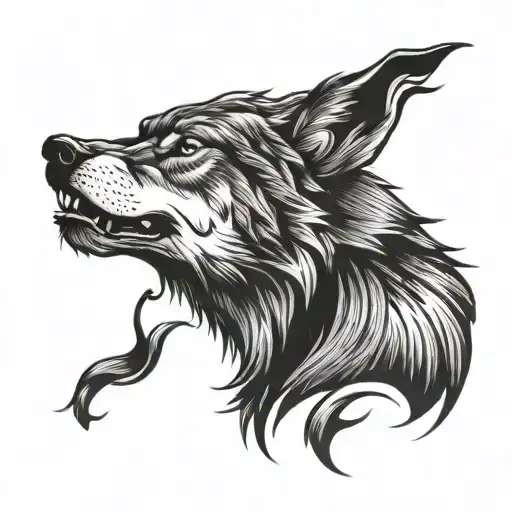 Old School Wolf Face