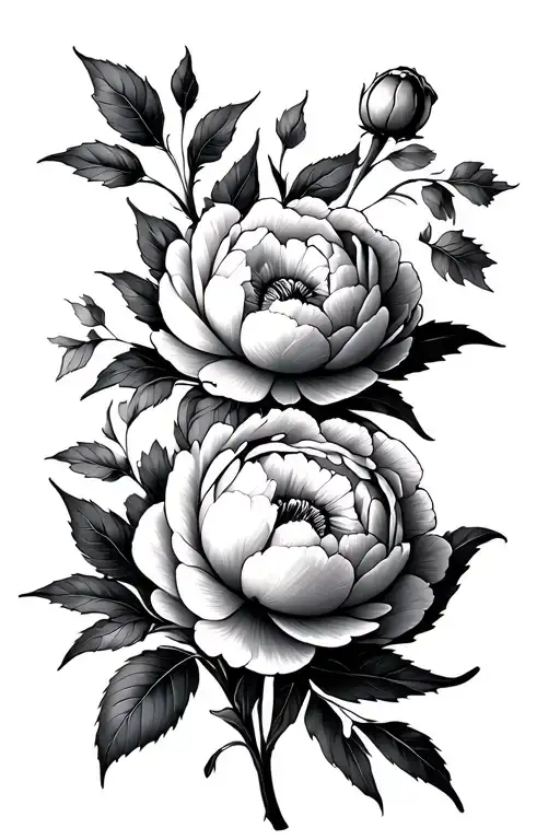 Peony Rods With Leaves