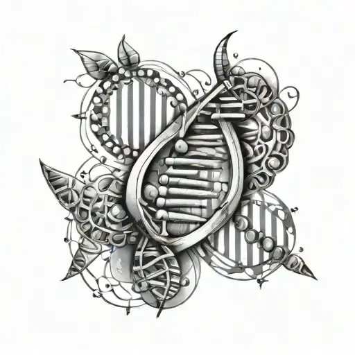 Molecular Biology Inspired Tattoo Featuring Dna Double Helix
