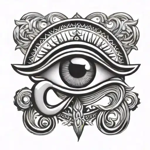 Eye Of Horus With Sun Rays Around It