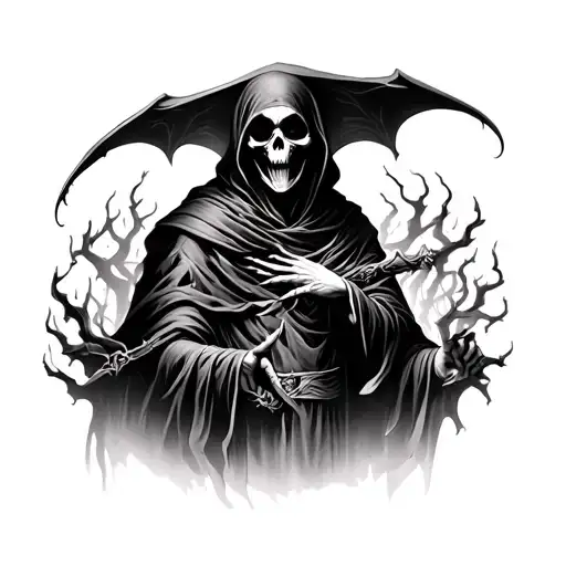 Grim Reaper With Drowing Souls