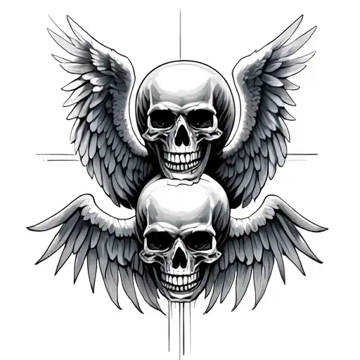 Skull Angel Wings