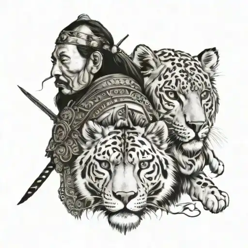 Genghis Khan And Snow Leopard