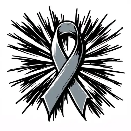 Cancer Ribbon With Birth And Death Year