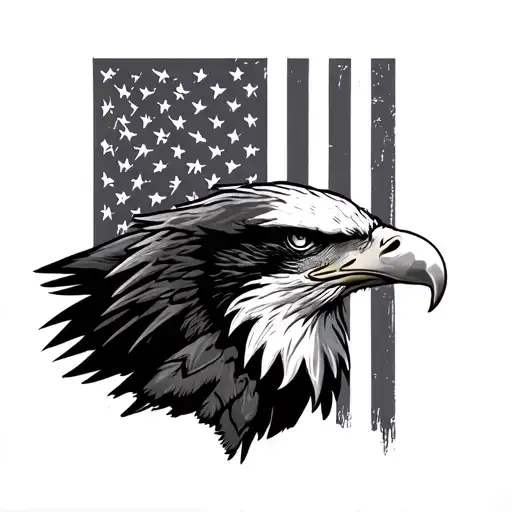 Bald Eagle Flag Backround