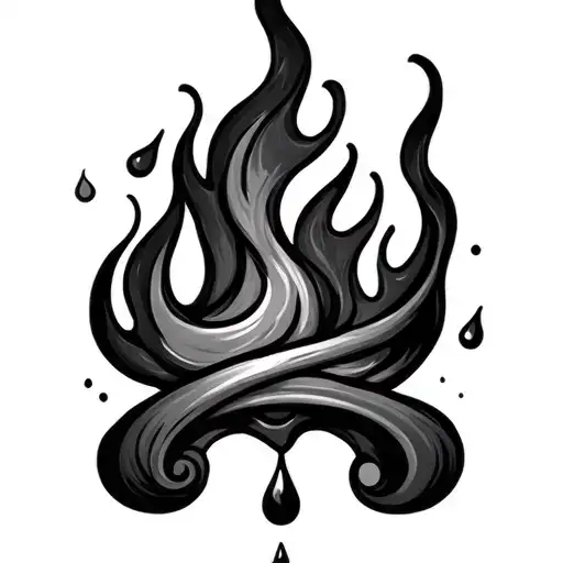 Flame And Drop Falling