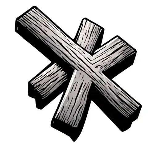 Small Simple Wooden Cross With Nothing Around It