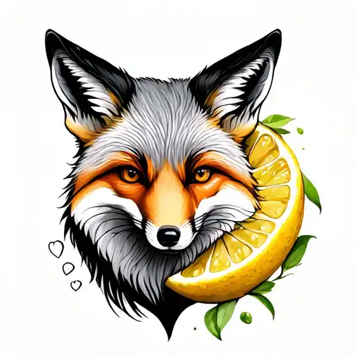 Fox Curled Around A Serento Lemon