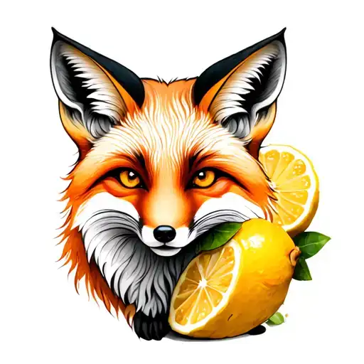 Fox Curled Around A Serento Lemon