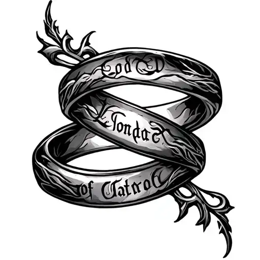Lord Of The Landscape Rings With Elven Writing