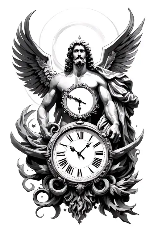 Zeus With A Clock Surrounded