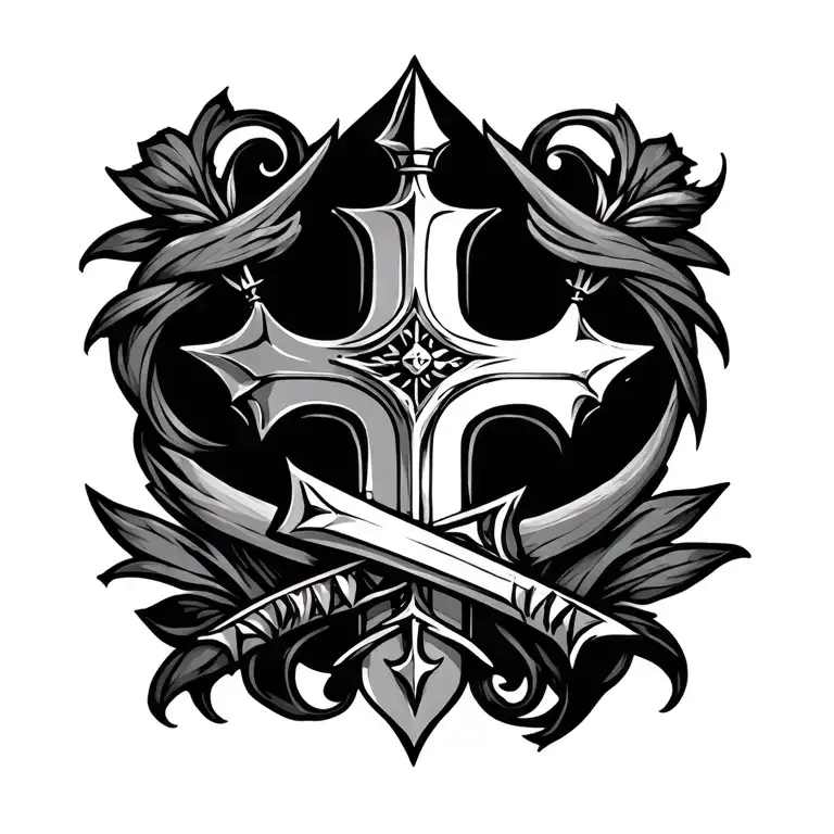 Sword Piercing Cross Surrounded