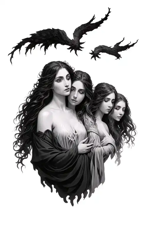 The Three Norns Leaving The Threads Of Fate