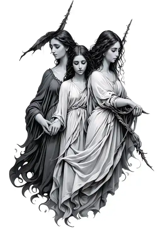 The Three Norns Leaving The Threads Of Fate