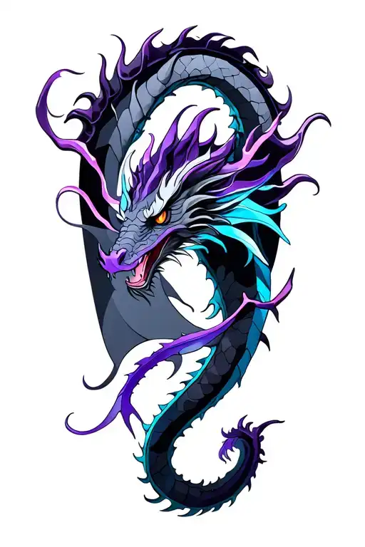 Purple And Blue Dragon
