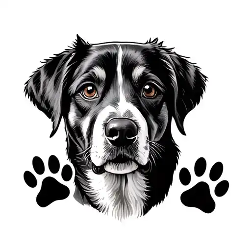 Dog Memorial With Paw Print