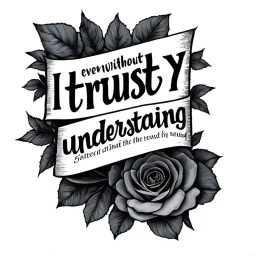 Lettring With The Sentence Even Without Understanding I Trust You