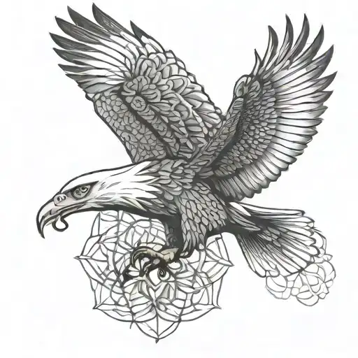Eagle In Flight Which Is A Flower Of Life
