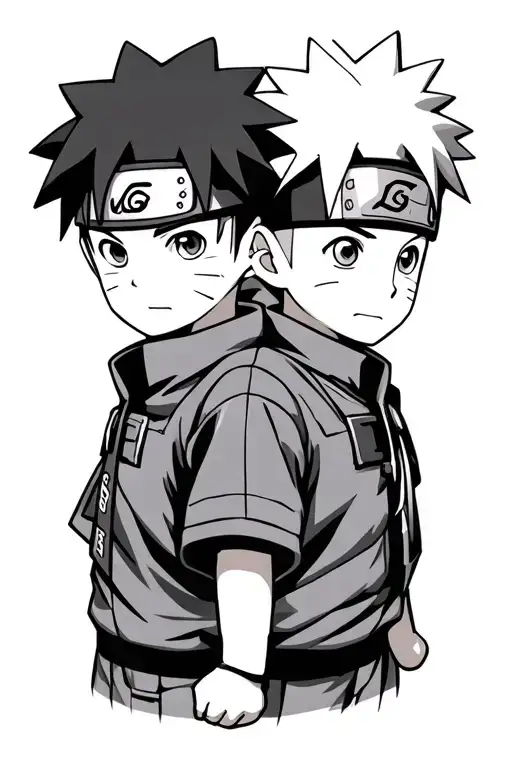 Naruto Related Tatto For Twin Baby Boys