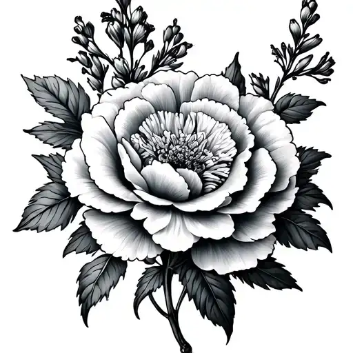 Carnation And Larkspur