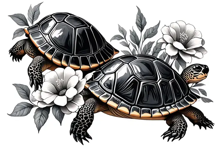 Flowers With Turtles