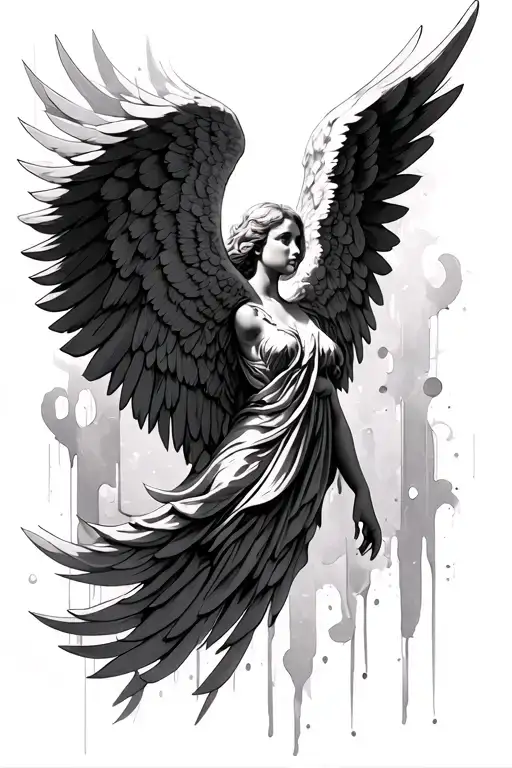 Large Angel Wings Looking