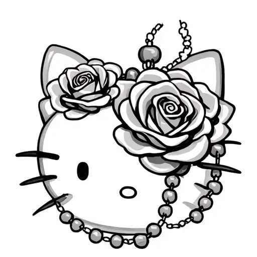 Rose Rosary Beads In Hello Kitty