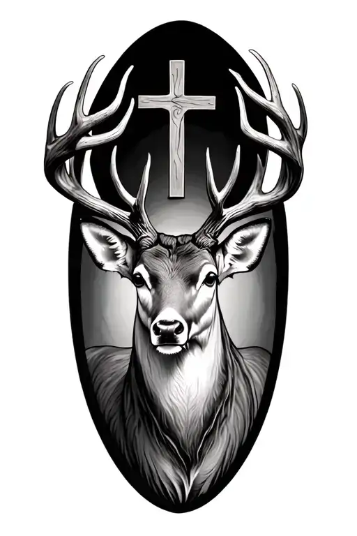 Cross And Whitetail Deer