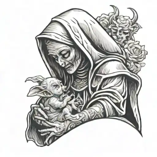 Demon Nun Eating Baby