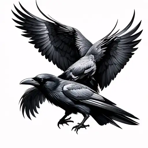 Two Ravens Huginn And Muninn