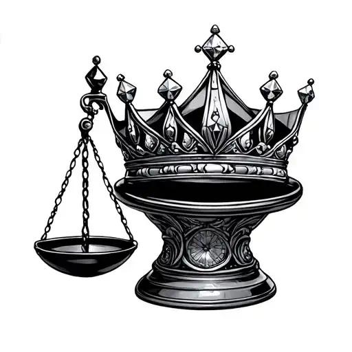 Balance Scale With Crown And Diamond