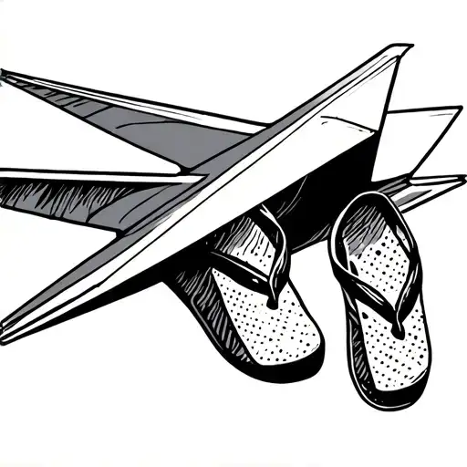 Paper Plane With Flip Flops