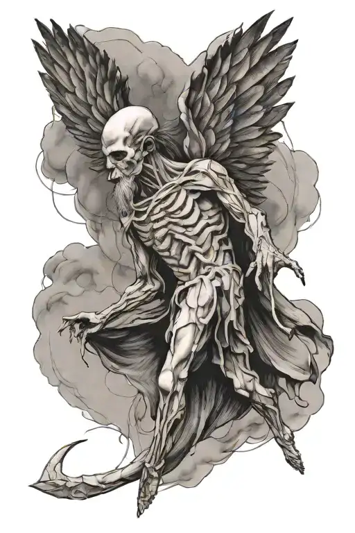 Otzi Iconic Image But With A Wing Coming Out From The Side